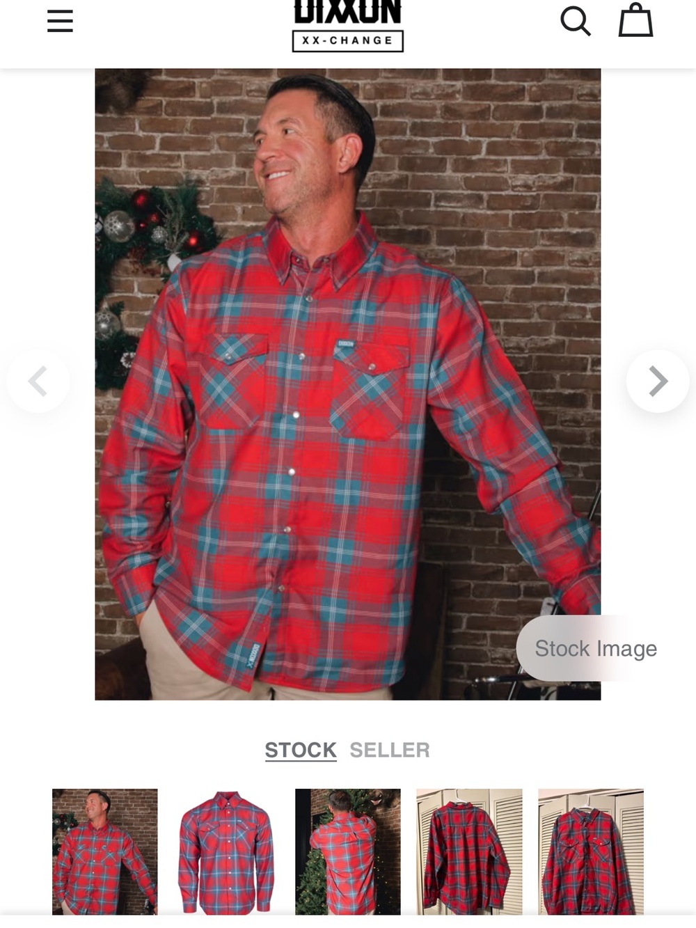 DIXXON Red and Teal Plaid Button-Down Shirt